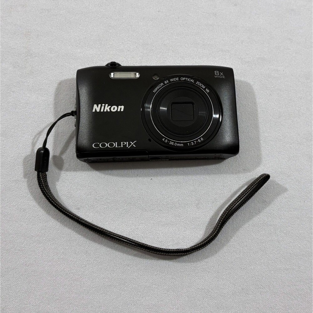 Nikon Coolpix S3600 Digital Camera Black 20.0MP 8x Optical Zoom HD Video Tested
